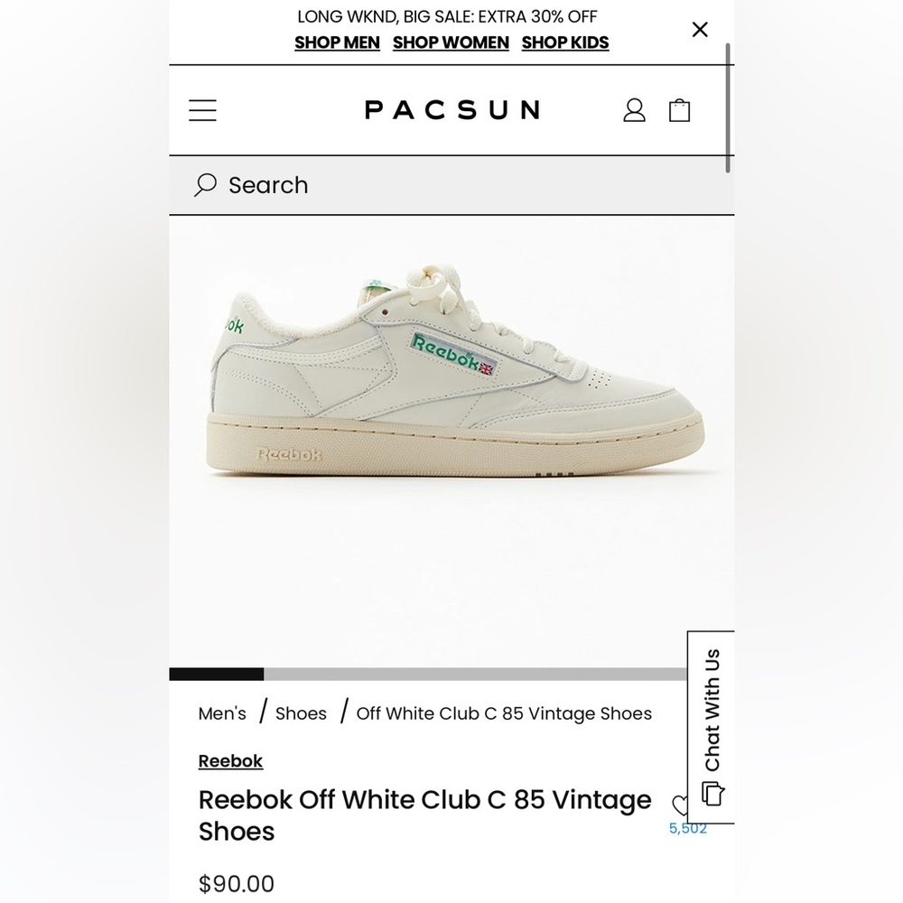Vintage reebok with green